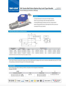 dk-lok-uhp-v81-series-ball valve option key lock type handle sep.2017 catalog cover